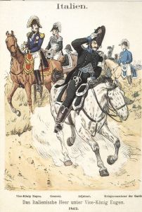 Почтовая карточка (открытка) «Итальянский вице-король и его свита. 1812 г.» ― Сержант