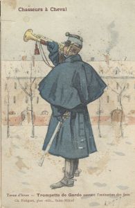 Почтовая карточка (открытка) «Конный егерь в зимней форме. Франция»  ― Sergeant Online Store
