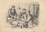 Почтовая карточка (открытка) «Ленин, Сталин и Молотов в редакции газеты «Правда»